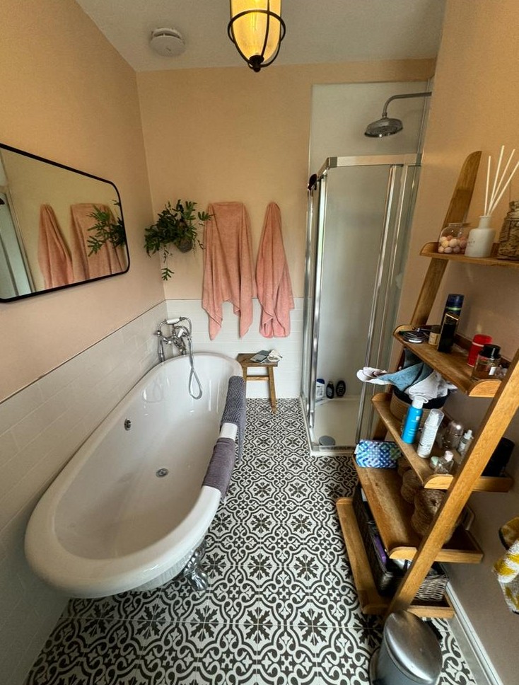Bathroom refit — original bathtub and shower