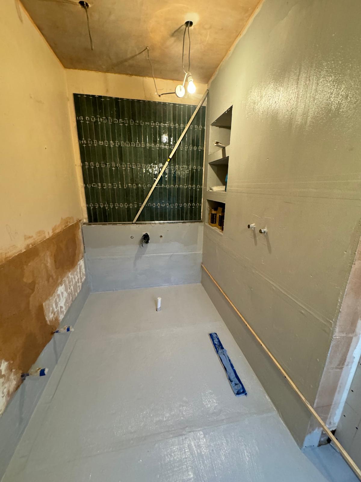 Bathroom refit — waterproofing the walls and floor