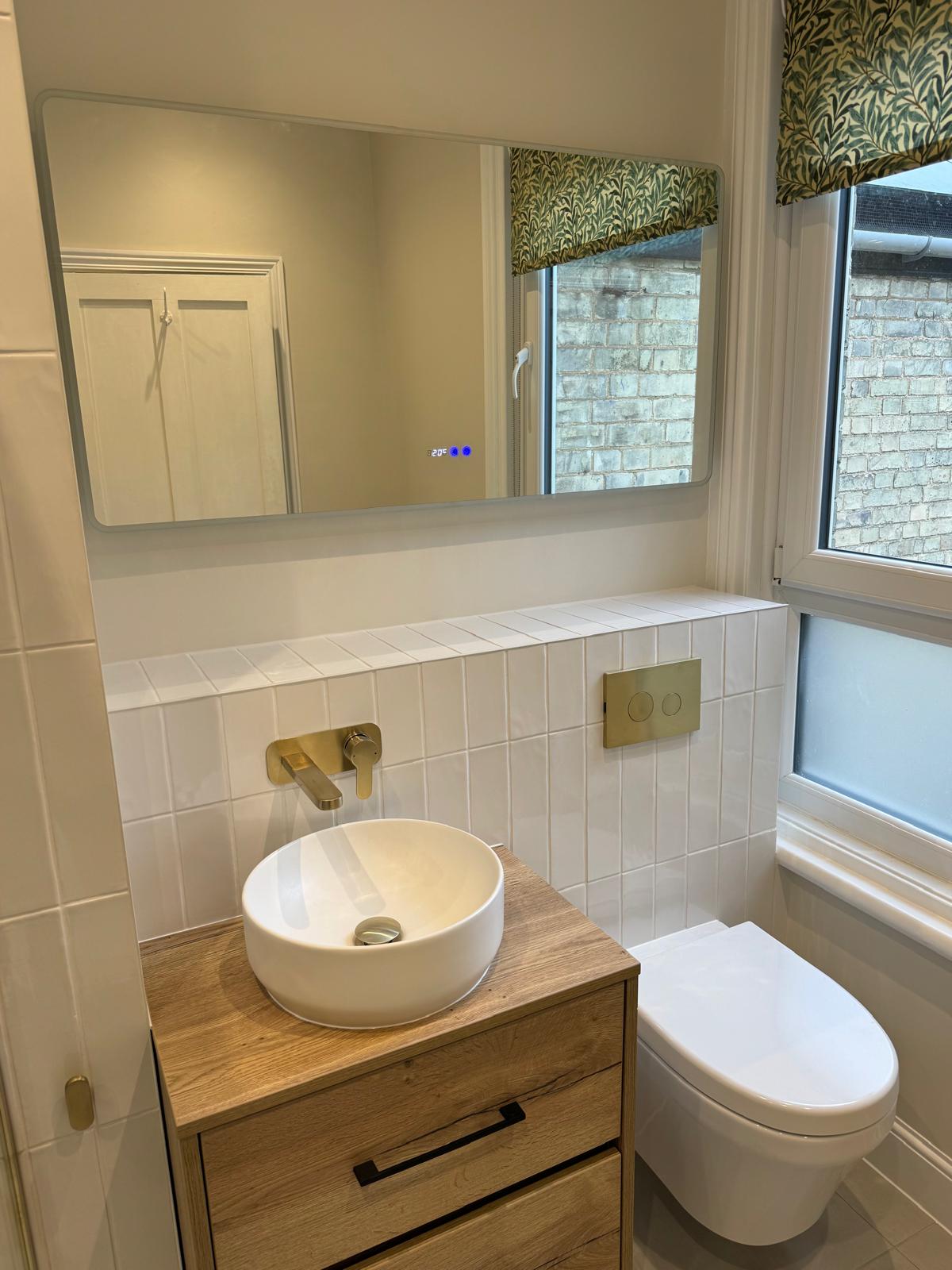 Bathroom refit — finished vanity, sink and toilet