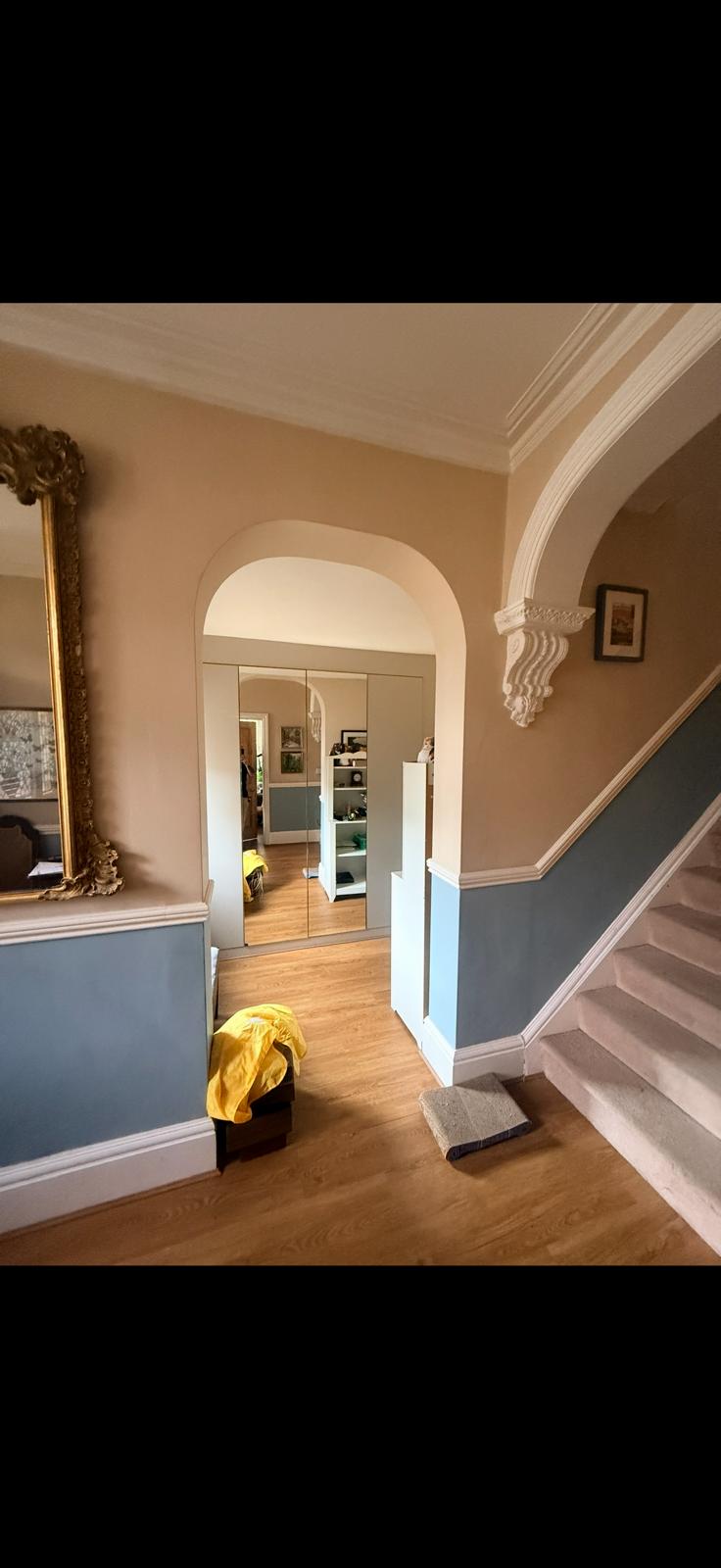 Maintenance — redecorated staircase and hallway